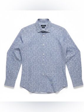 John Varvatos USA Slim Fit Floral Button Down Shirt Blue White NWT Size 15R